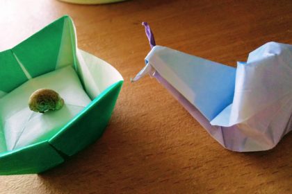 折り紙のカタツムリ